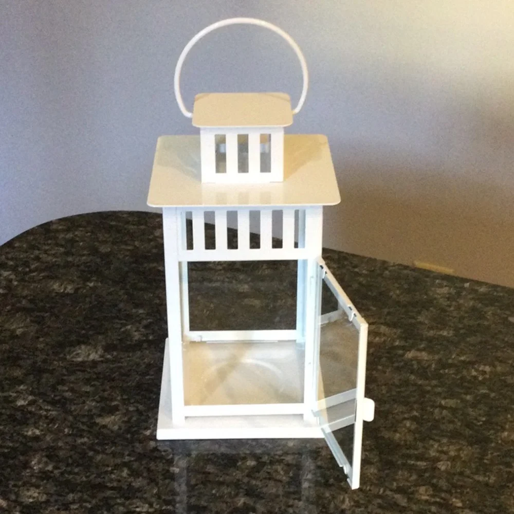 White Decorative Lantern - Picture 2 of 7